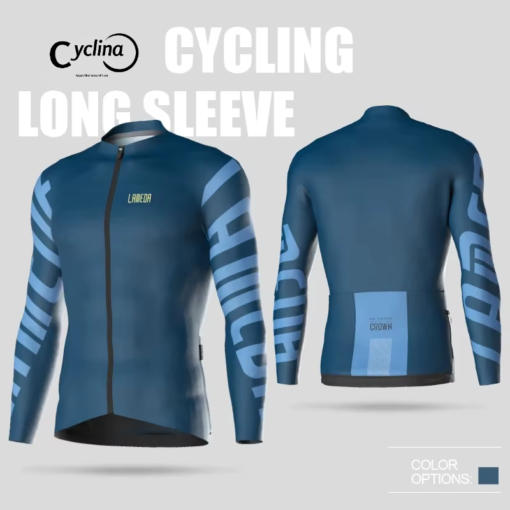 Cyclina,Men's Summer Cycling Jersey - Long Sleeve, Quick-Dry, High Elasticity, Breathable