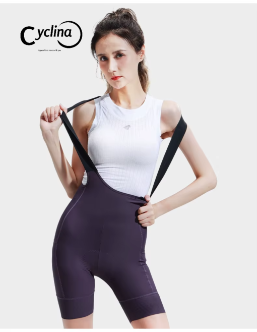 Cyclina Sunscreen Cycling Bib Shorts - Moisture-Wicking, with Pockets, Road & MTB Bike Riding Shorts