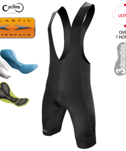 Cyclina Men's Pro Team Cycling Bib Shorts - 6H Gel Pad, 7CM Leg Gripper, MTB