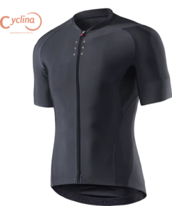 Cyclina Men's Black Reflective Summer Cycling Jersey